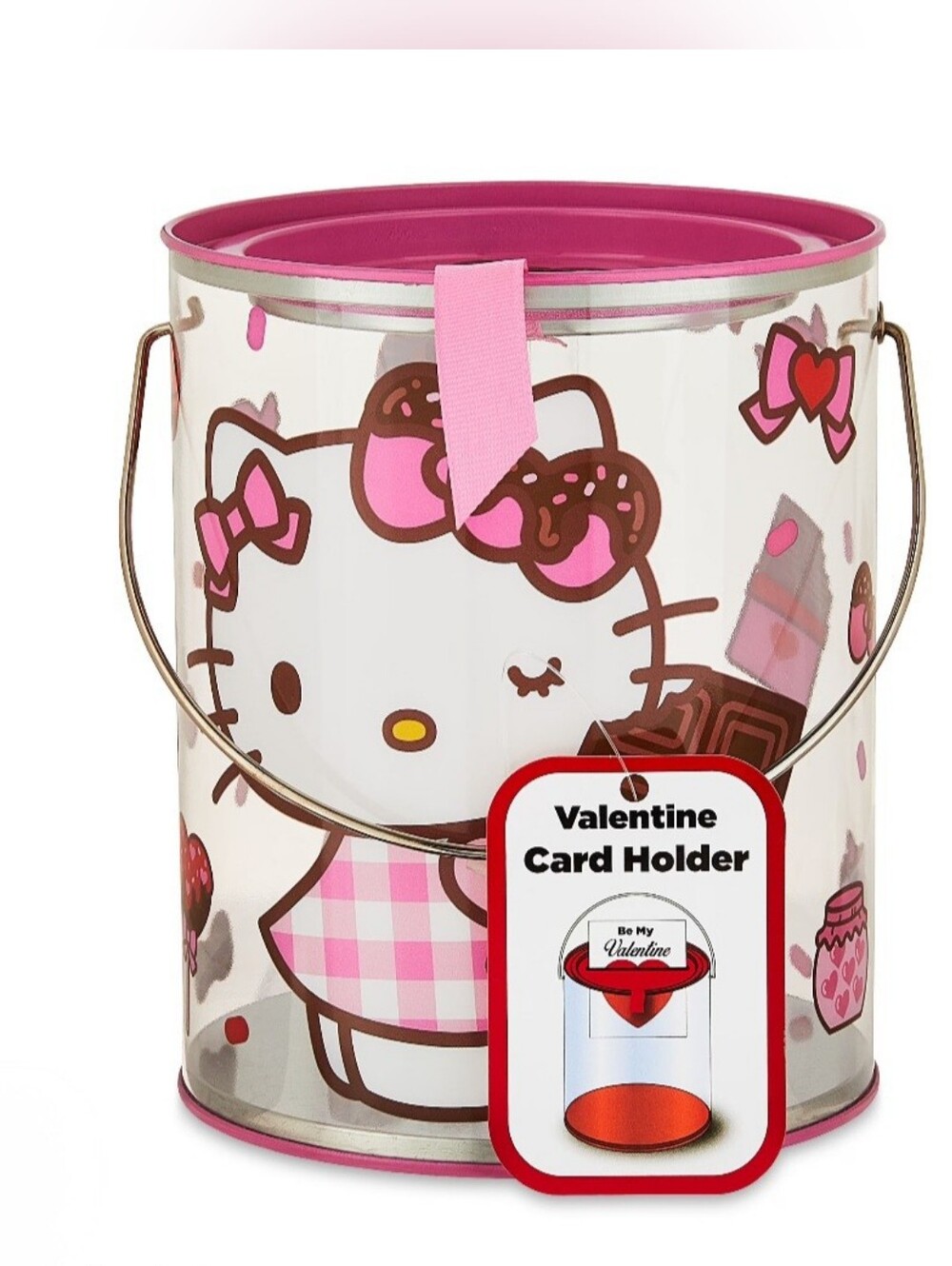Hello Kitty Pink and White Valentine Card Holder Bucket